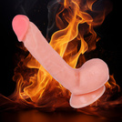 DILDO MĘSKI CZŁONEK Z PRZYSSAWKĄ ZYLASTY PENIS XXL DUŻE MIĘSISTE JĄDRA