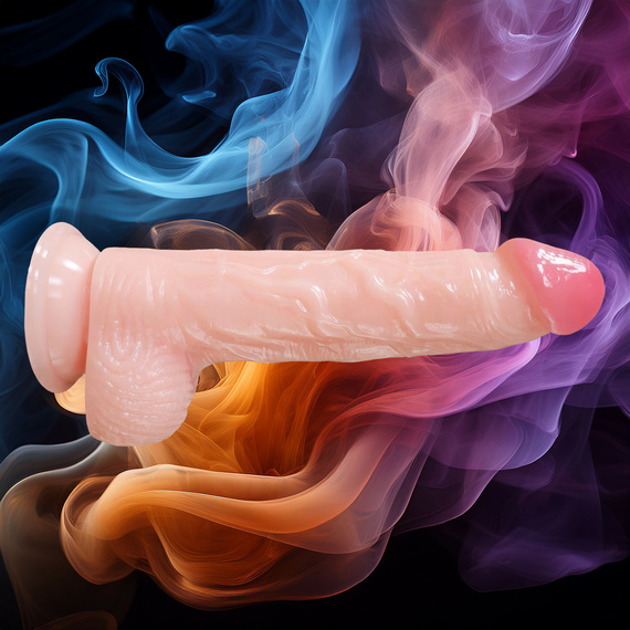 PENIS NA PRZYSSAWCE REALISTYCZNY WYGLĄD ELASTYCZNE SEX DILDO Z JĄDRAMI 