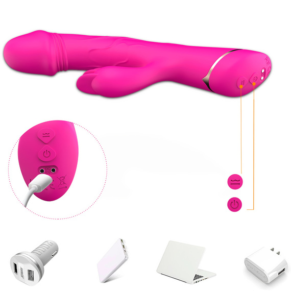 Wibrator Wielofunkcyjny Punkt G Łechtaczka Masażer Silikon USB Różowy LeLex