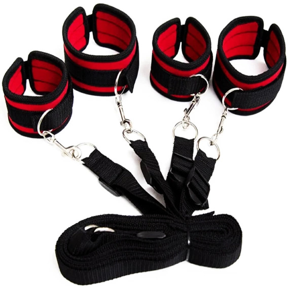 UPRZĄŻ DO ŁÓŻKA Z KAJDANKAMI NA RĘCE I NOGI BDSM EKSTREMALNY INTENSYWNY SEX