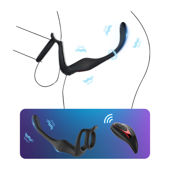 Masażer Prostaty Z Pierścieniem Na Penisa Wibrujący Zdalny Sterowany LeLex