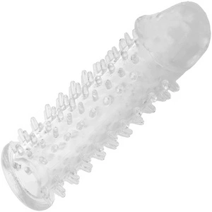 ROZCIĄGLIWA NAKŁADKA NA PENISA ORGAZMOWA NASADKA Z MASUJĄCYMI WYPUSTKAMI