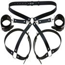 SKÓRZANA UPRZĄŻ NA UDA PASKI BDSM HARNESS KAJDANKI DOMINUJ I ZNIEWALAJ 