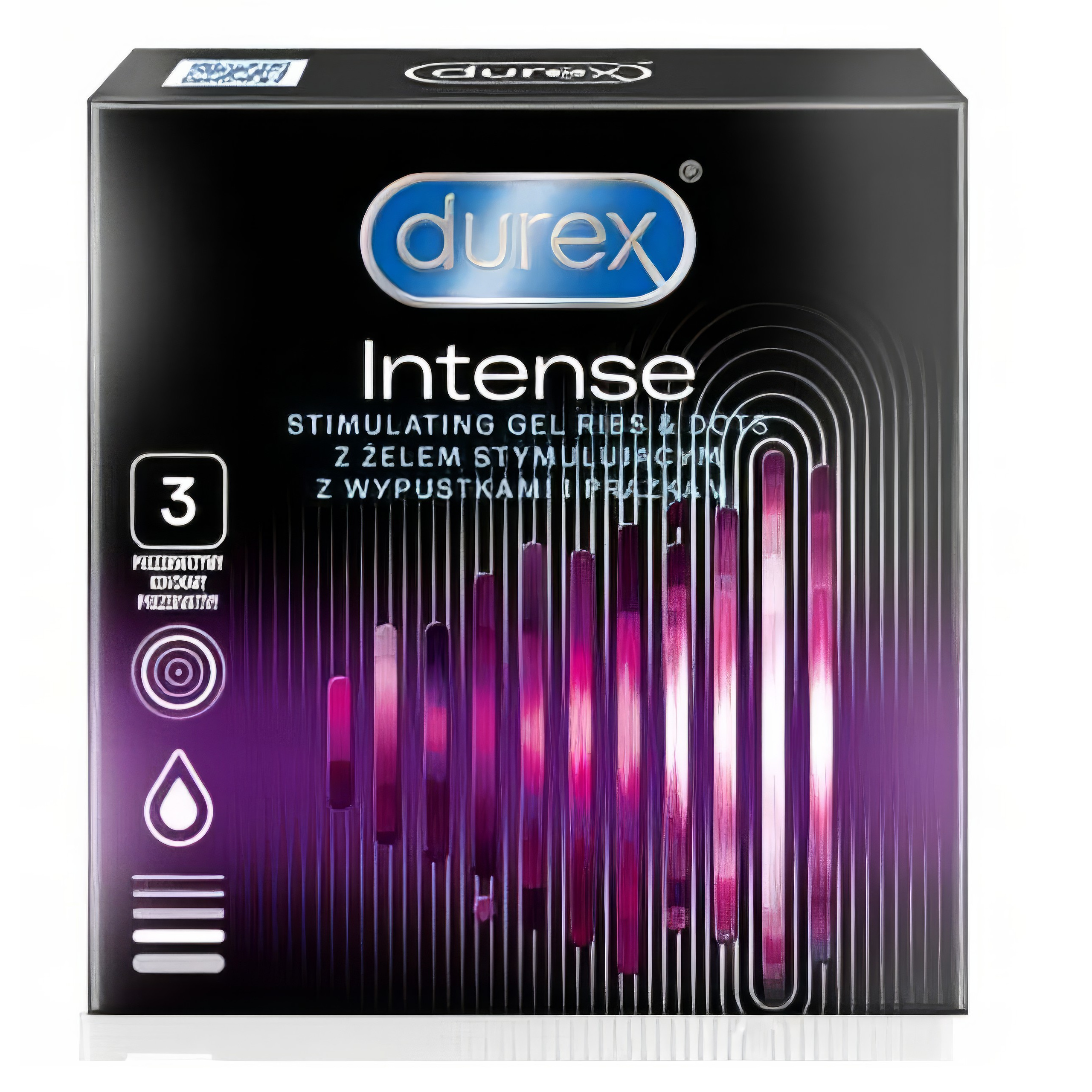 PREZERWATYWY STYMULUJĄCE DUREX INTENSE 3 STYMULUJĄCA POWIERZCHNIA Z ŻELEM