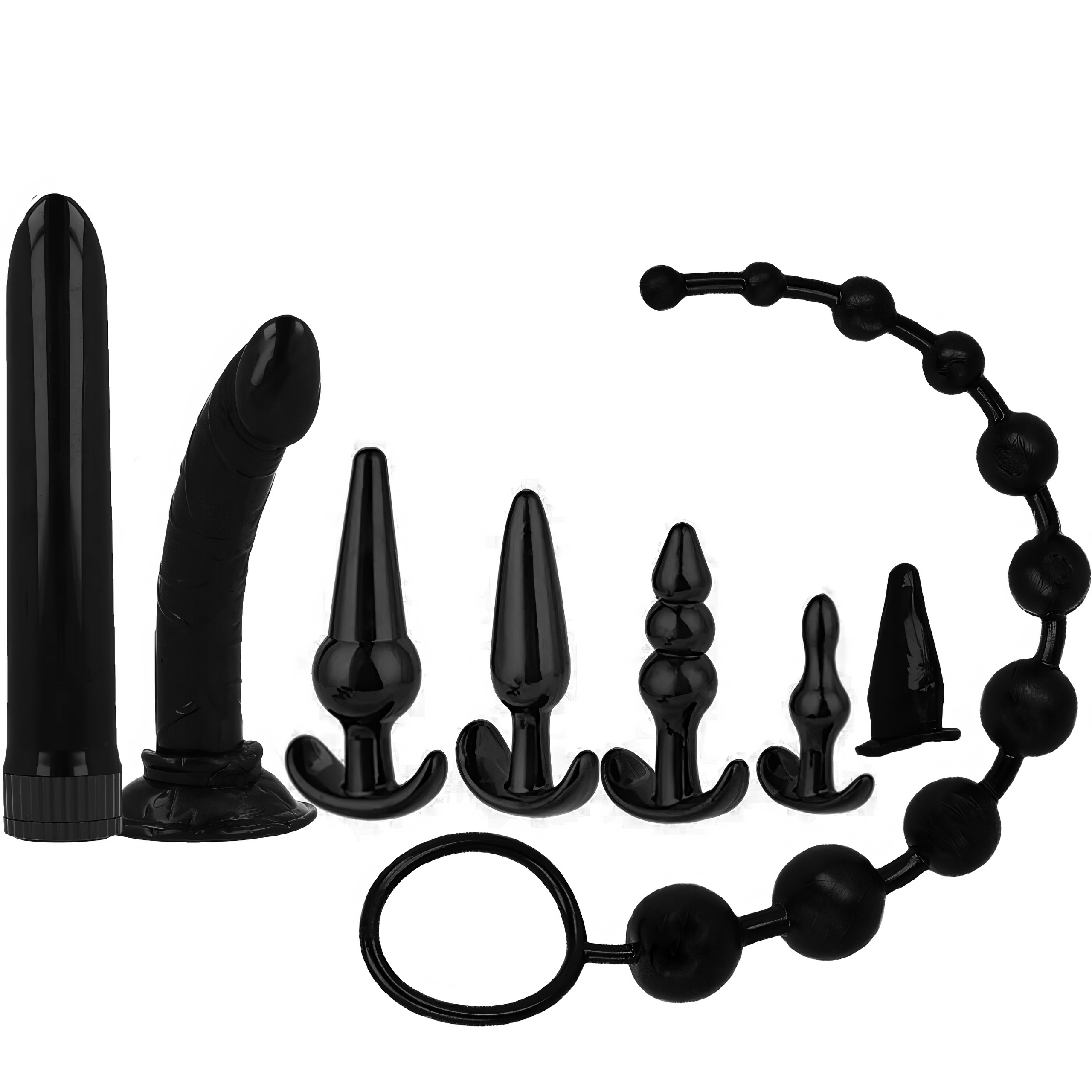 SEX ZESTAW KOREK ANALNY 8 ELEMENTÓW WIBRATOR DILDO SONDA MIX KORKI RÓŻNE