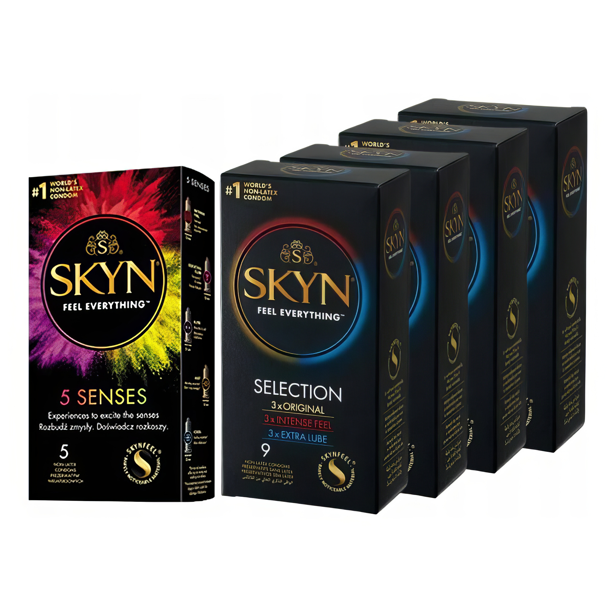 Zestaw SKYN Selection 36 + 5 Senses mix prezerwatywy łącznie 41 sztuk SKYN