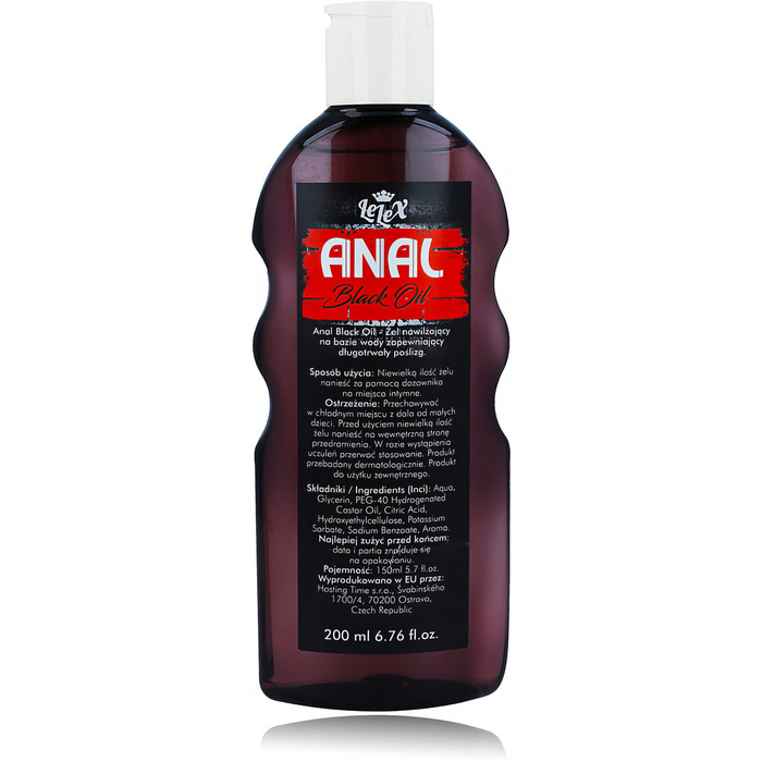 ANAL BLACK OIL GEL 200ML AQUA ANAL ŻEL GEL WODNY LUBRYKANT SUPER POŚLIZG