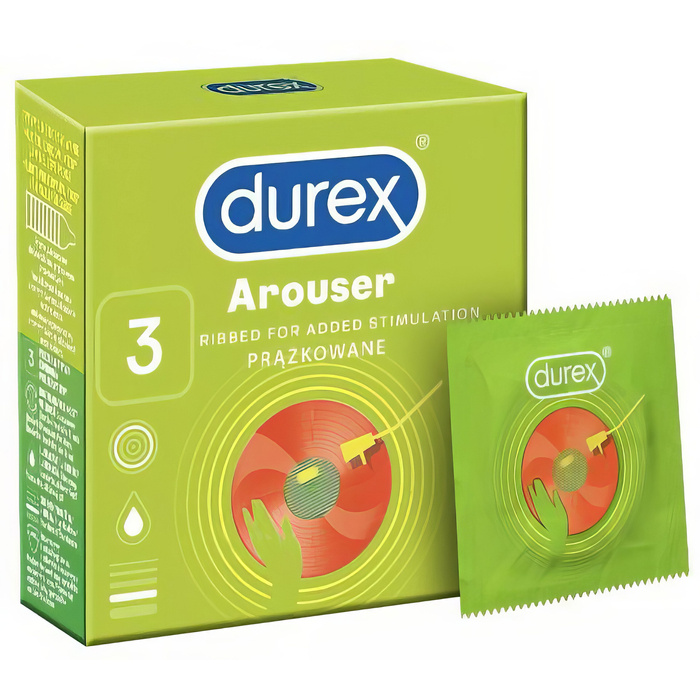 PREZERWATYWY PRĄŻKOWANE DUREX AROUSER 3 PUDEŁKO POTĘGUJĄCE ORGAZM PRĄŻKI